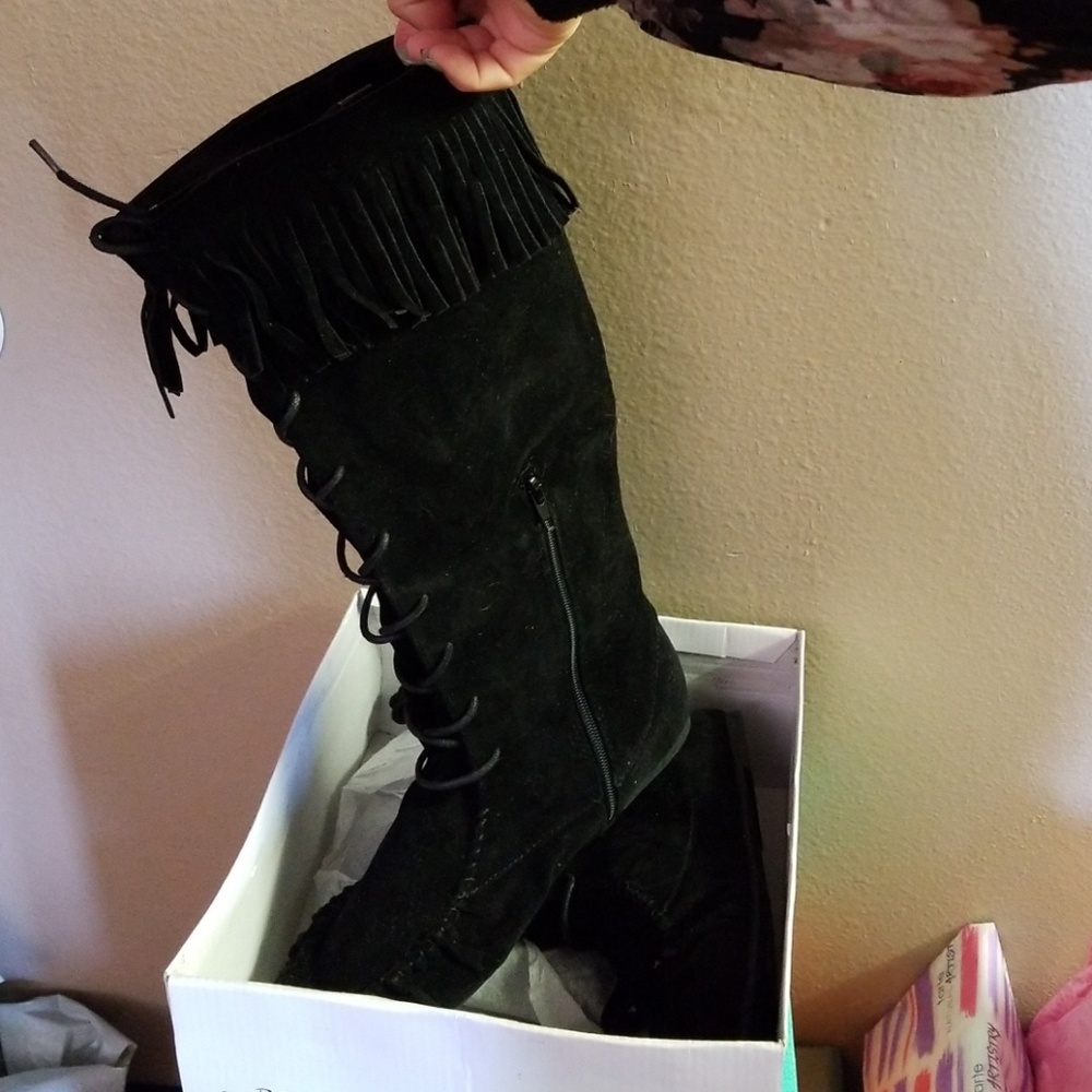 New Bamboo Fringe Lace Up Moccasin 9